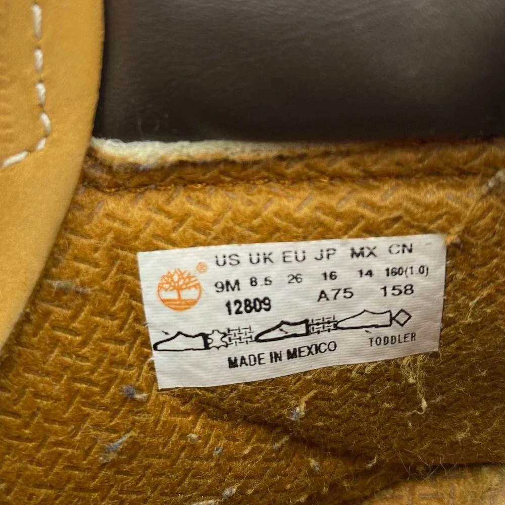 Timberland Boys 6 Inch Waterproof Boots Wheat Nubuck Classic Toddler Size 9M
